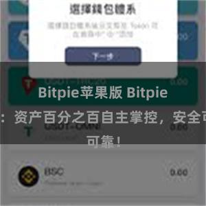 Bitpie苹果版 Bitpie钱包：资产百分之百自主掌控，安全可靠！