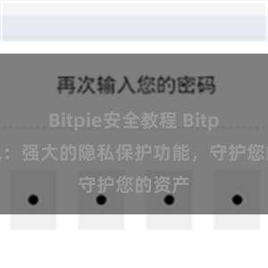 Bitpie安全教程 Bitpie钱包：强大的隐私保护功能，守护您的资产