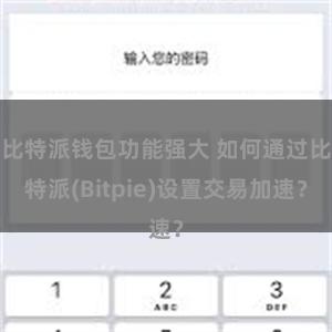 比特派钱包功能强大 如何通过比特派(Bitpie)设置交易加速？