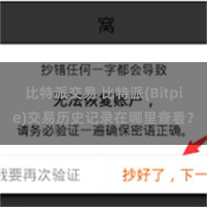 比特派交易 比特派(Bitpie)交易历史记录在哪里查看？