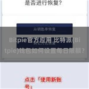 Bitpie官方应用 比特派(Bitpie)钱包如何设置每日限额？