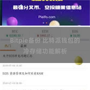 Bitpie备份 比特派钱包的冷存储功能解析