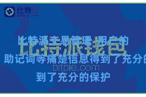 比特派交易管理  用户的私钥、助记词等痛楚信息得到了充分的保护
